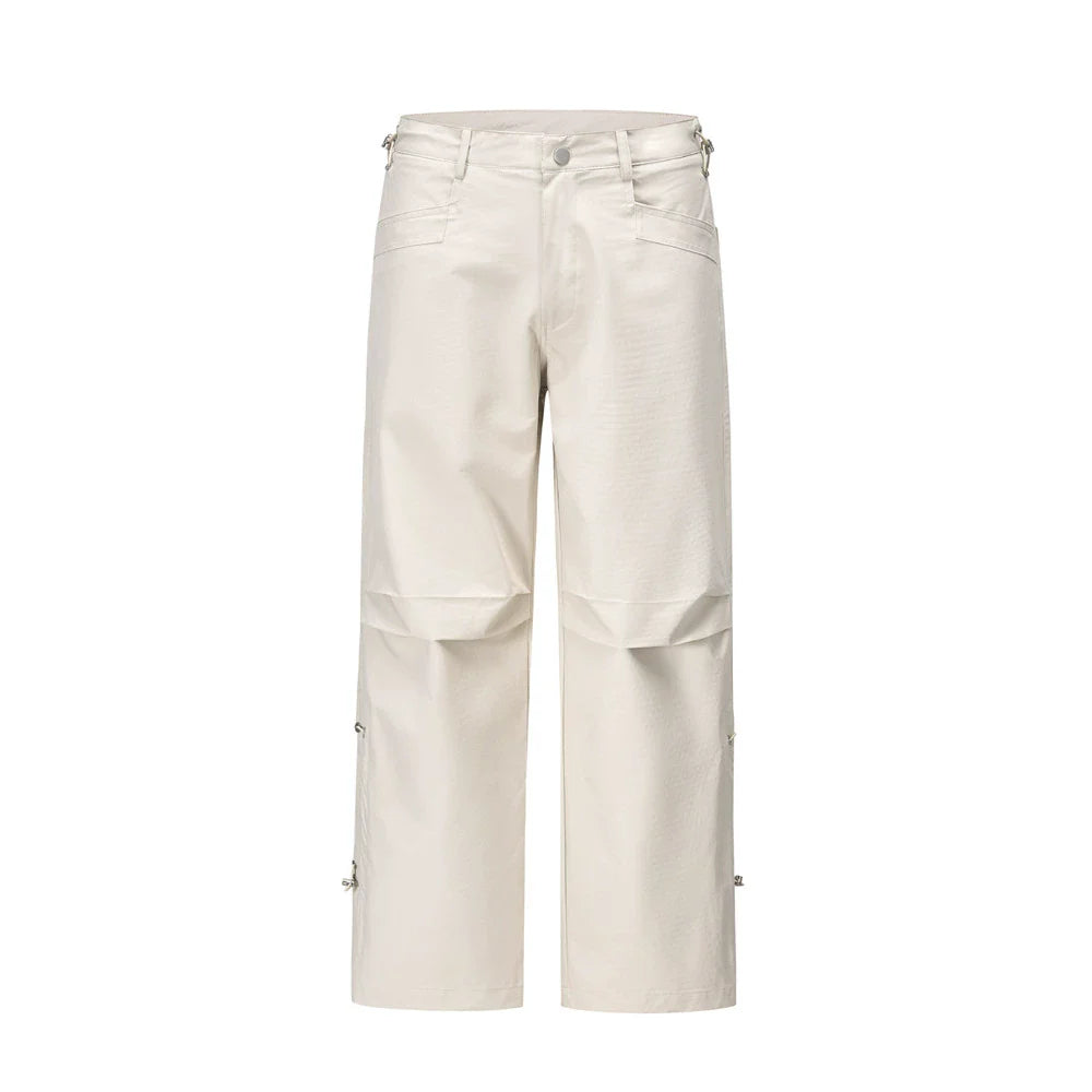 Men Sweatpants Workwear Casual Pants Men's Wide Leg Trousers Solid Color Sports Straight Pants