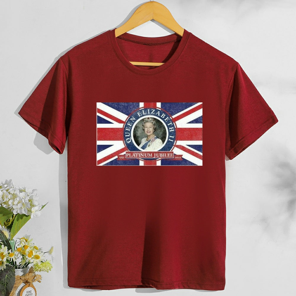 Inspired by Queen's Platinum Jubilee 2022 Elizabeth 70 Years T-shirt Printed Character Top T-shirt with Short Sleeves plus Size