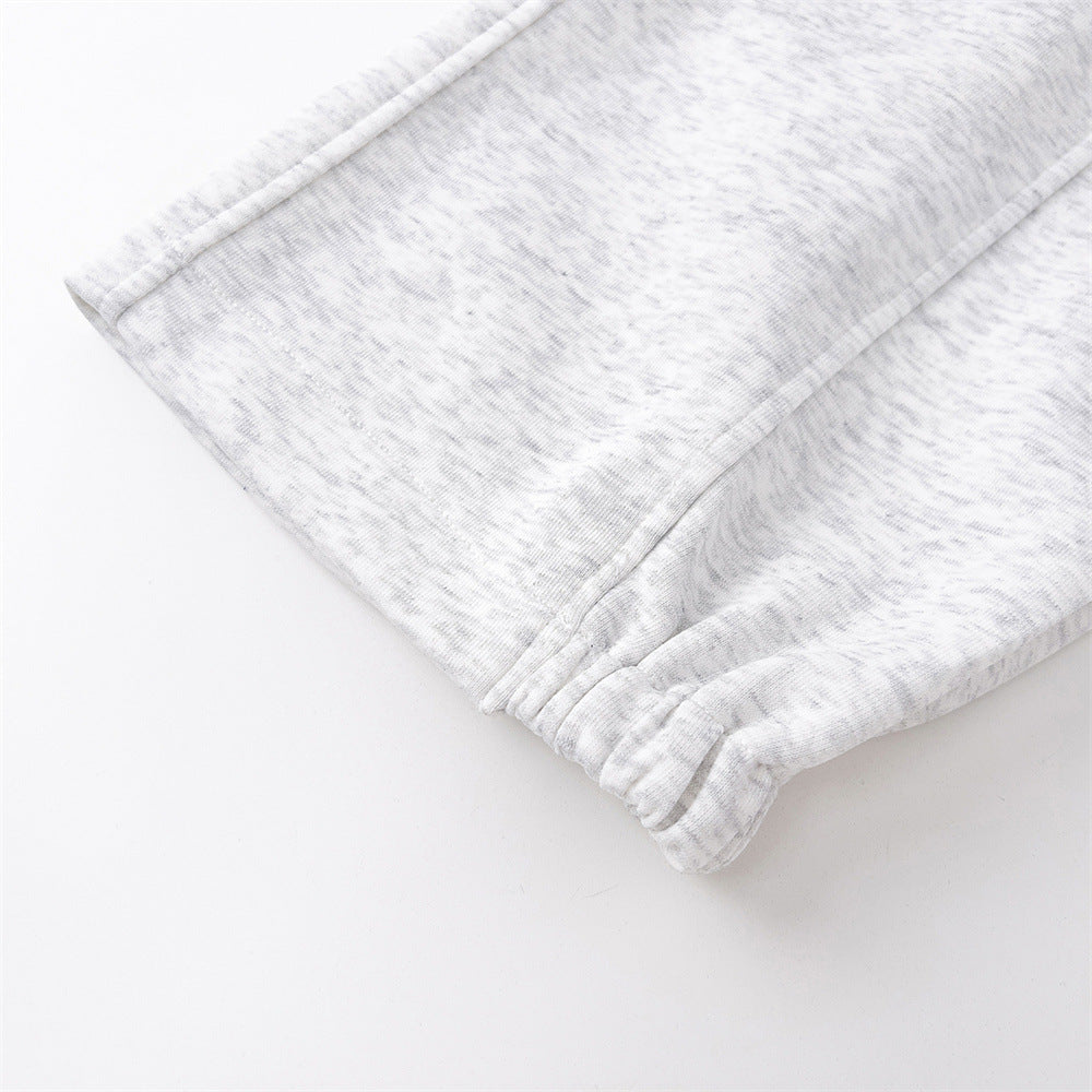 Men Sweatpants Loose Casual Sweatpants Elastic Waist Sports Straight Solid Color Wide Leg Trousers