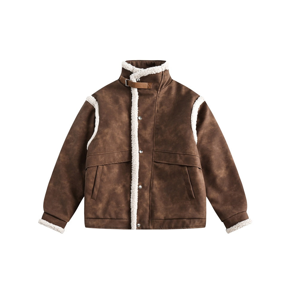 Unisex Coat Warm and Loose PU Leather Jacket