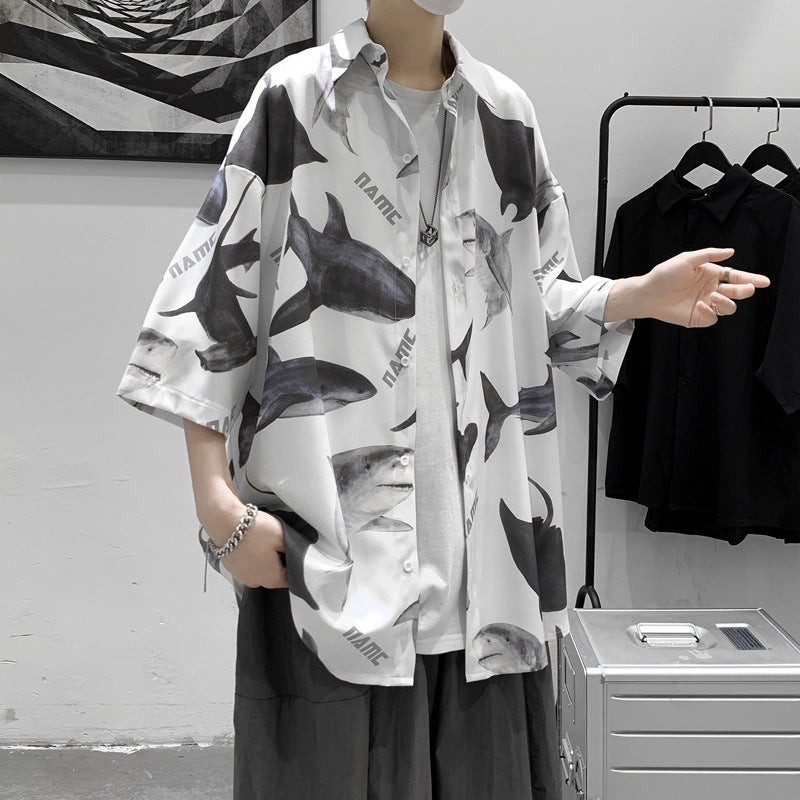 Men Shirts Summer Loose and Handsome Easy Matching Coat