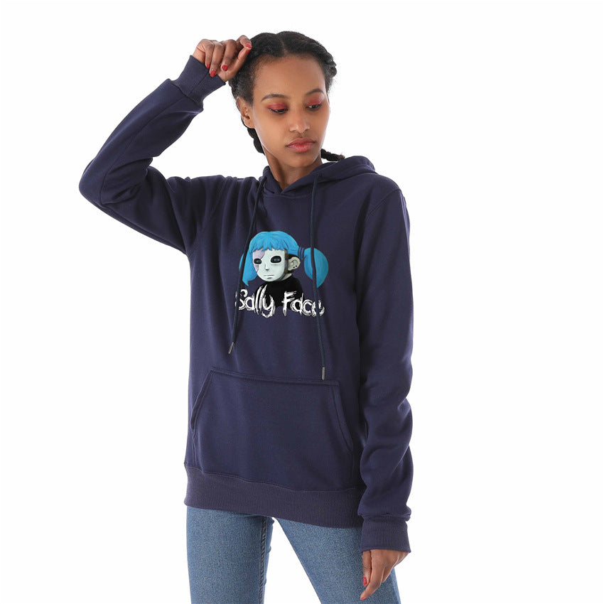 Sally Face Hoodie Sally Face Game Character Printing plus Velvet for Women
