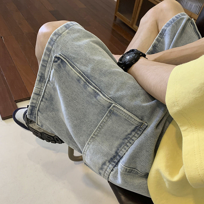 Men Jeans Summer Washed Loose plus Size Shorts