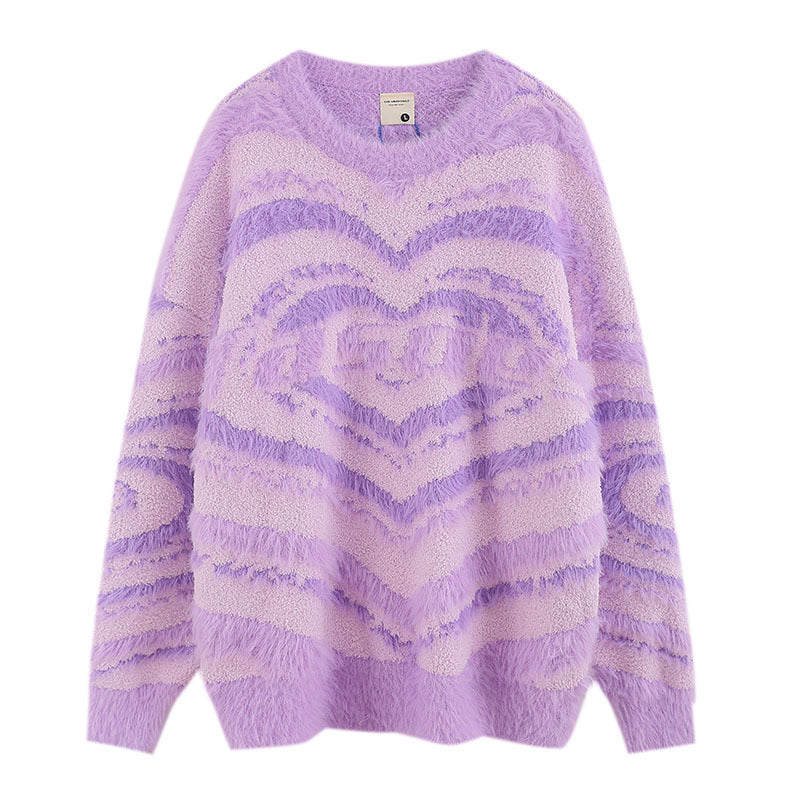Women Sweater Japanese Fresh Sweet Wind Gradient Color Knitted Sweater