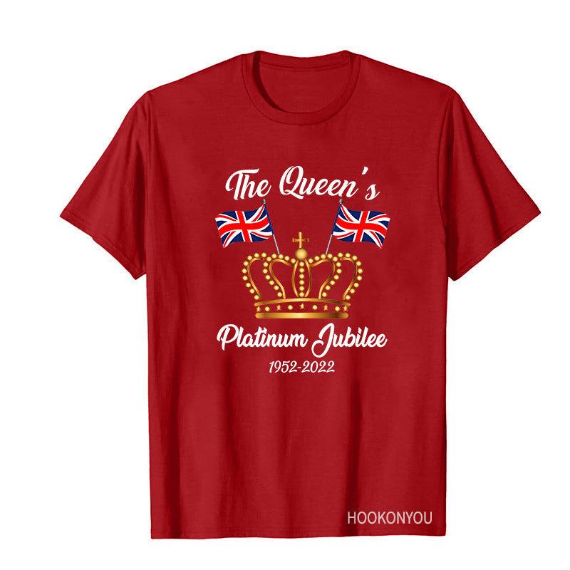 Inspired by Queen's Platinum Jubilee 2022 Elizabeth 70 Years T-shirt Printed Short Sleeve T-shirt