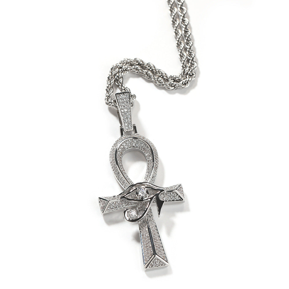 Jewelry Hip Hop Eye of Horus Anhe Cross Vintage Necklaces Angel Pieces Crosses Jesus Pieces The Eye of Horus