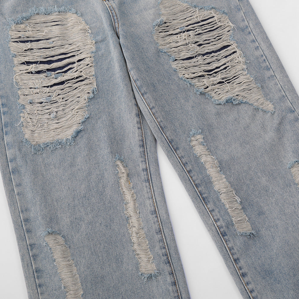Men Jeans with holes and loose fit