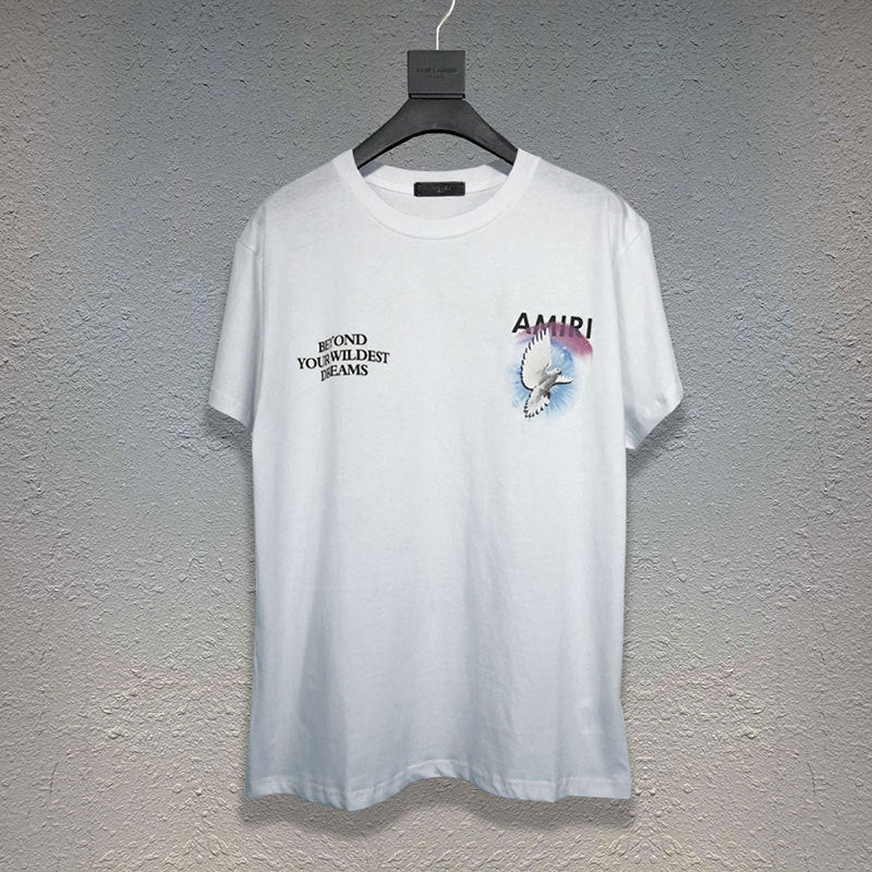 Amiri T Shirt Printed Casual Hip Hop Short-Sleeved T-shirt for Men