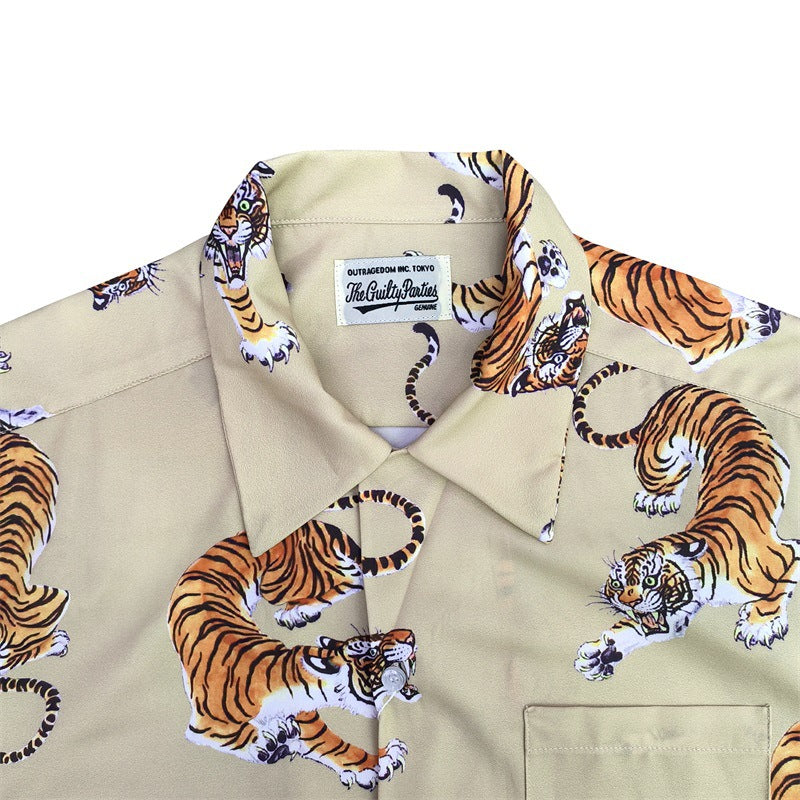 GUILTYPARTIES TIGER Shirts Hawaiian short-sleeved shirts