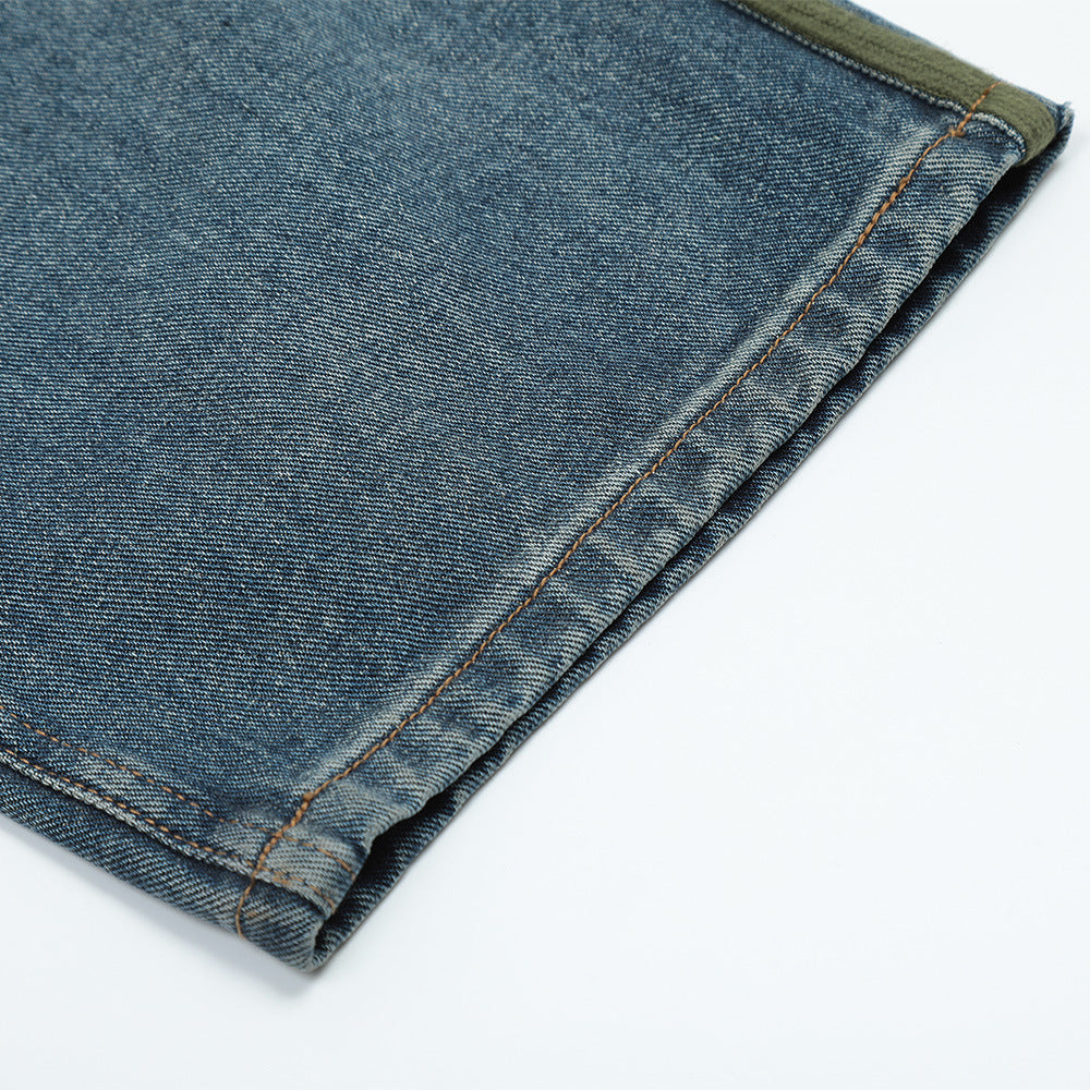 Men Jeans Vintage Side Stripes Distressed