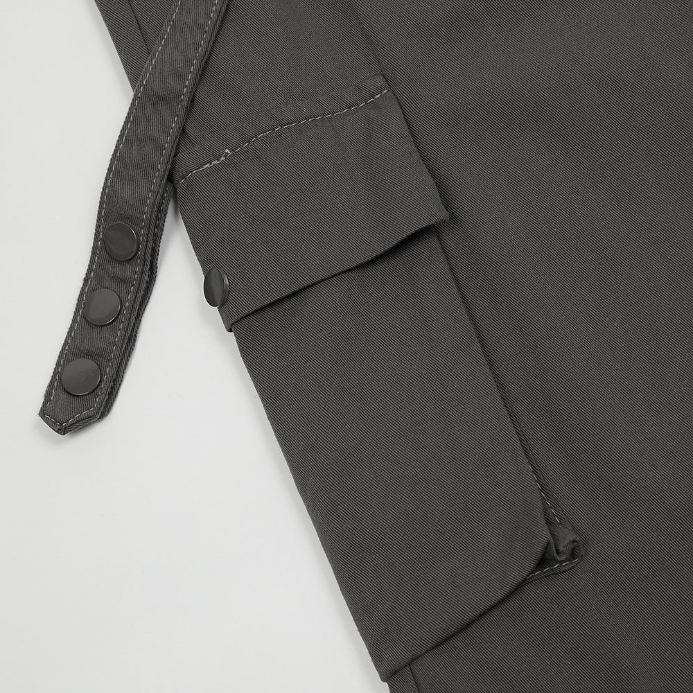 Men Sweatpants Casual Pants Men's Multi-Pocket Loose Straight-Leg Wide-Leg Pants