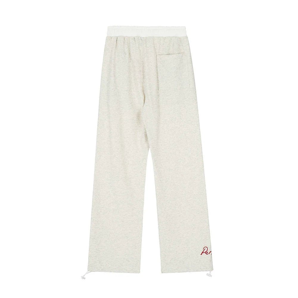 Men Sweatpants Stitching Straight Casual Pants Men's Letter Embroidered Trousers