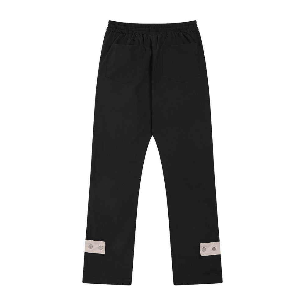Men Sweatpants Side Zipper Straight-Leg Trousers Men's Sports Casual Pants