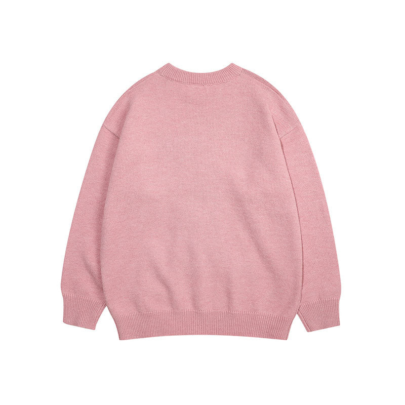 Women Sweater Retro Fun Cartoon Knitted Couple's Tops