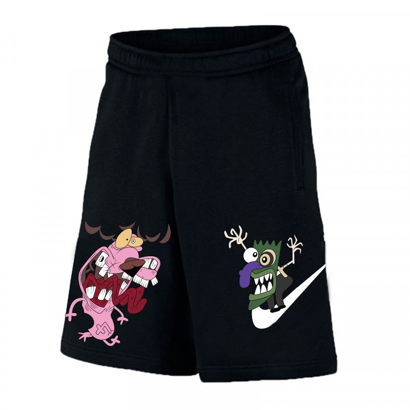 NBA Shorts Cotton Shorts Men's Trend Cartoon Printed Beach Pants
