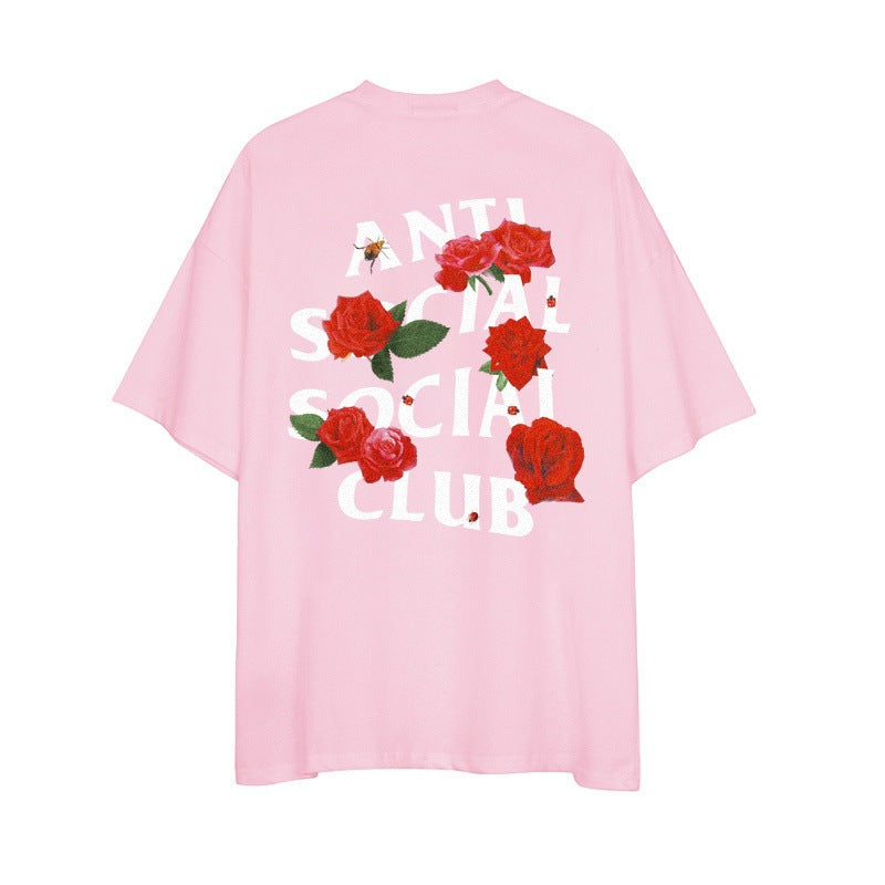 Anti Social Club T Shirt Summer Loose-Fitting Casual T-shirt Short Sleeve