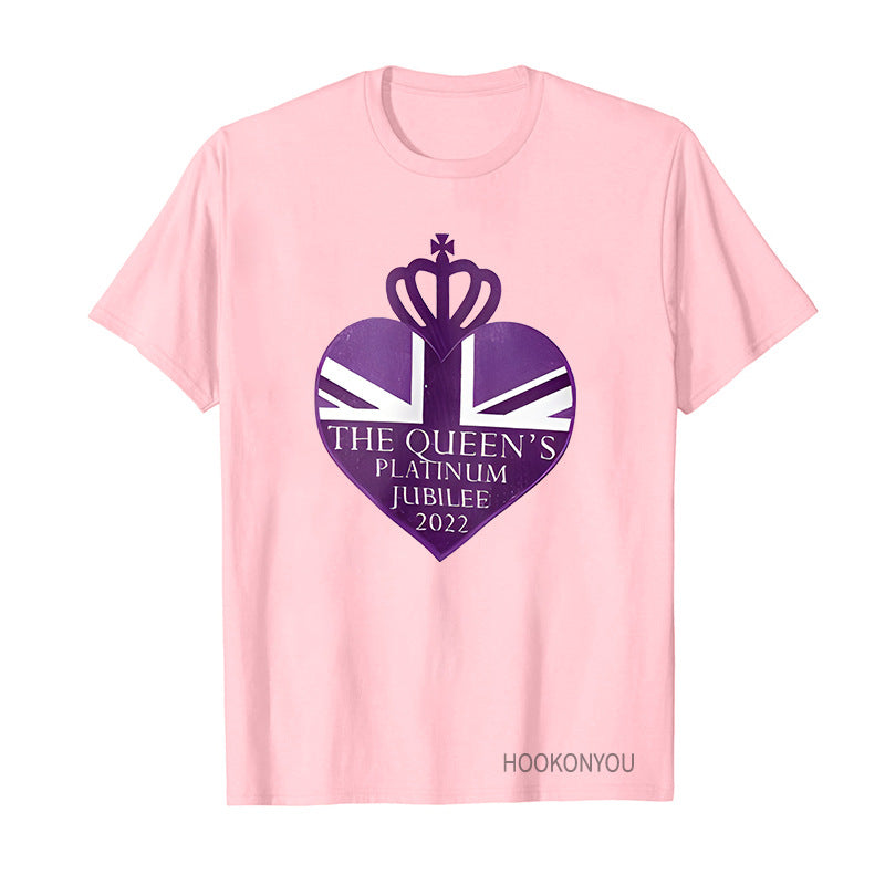Inspired by Queen's Platinum Jubilee 2022 Elizabeth 70 Years T-shirt round Neck Short Sleeve