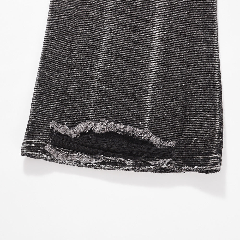Men Jeans Distressed Trousers Loose Hole