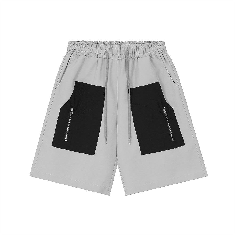 Men Shorts Patchwork Pocket Thin Casual