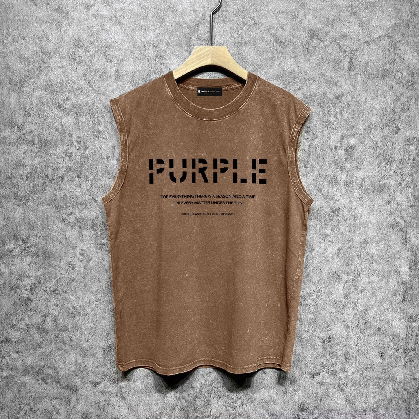 Purple Brand Distressed Tank T Shirts Distressed Sleeveless T-shirt Vest