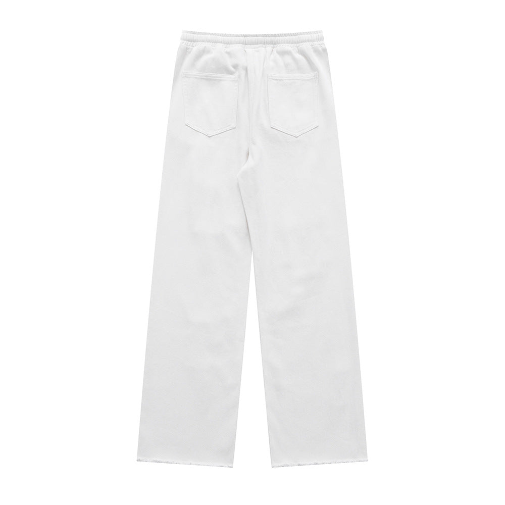 Men Jeans Ripped Frayed Casual Loose