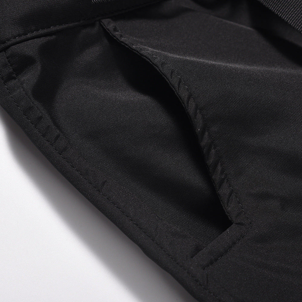 Men Shorts with Belt Tooling Solid Color Loose