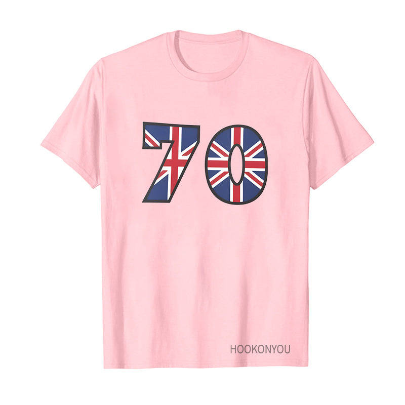 Inspired by Queen's Platinum Jubilee 2022 Elizabeth 70 Years T-shirt Printed round Neck Short Sleeve