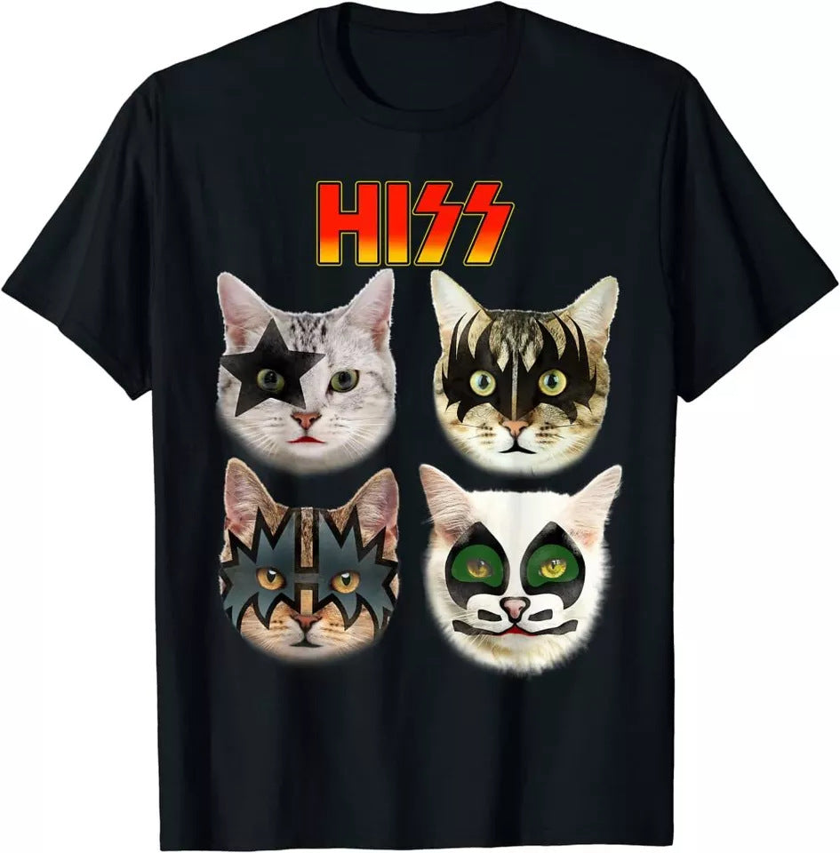 NEW Funny Cat Lover Cat Hiss Cat Gift Cat Music T-Shirt