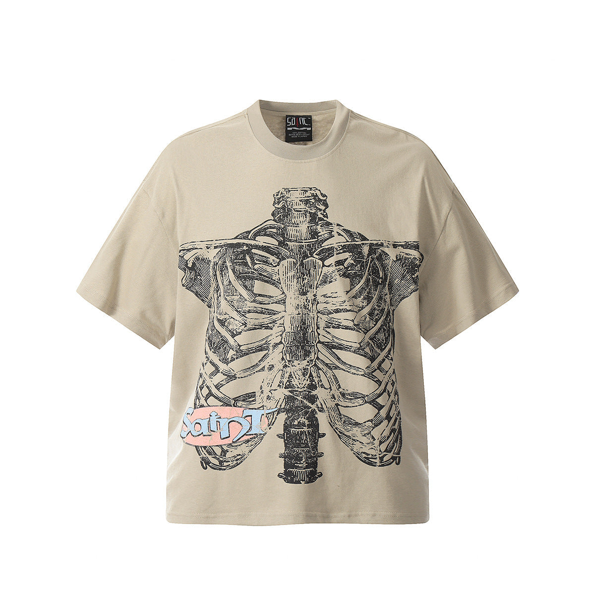 Unisex T-Shirts Saint Michael Bone Pattern Casual T-Shirts