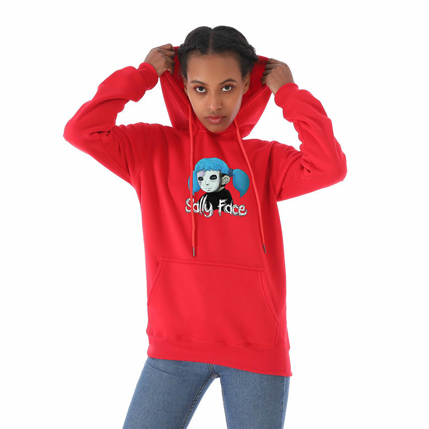 Sally Face Hoodie Sally Face Game Character Printing plus Velvet for Women