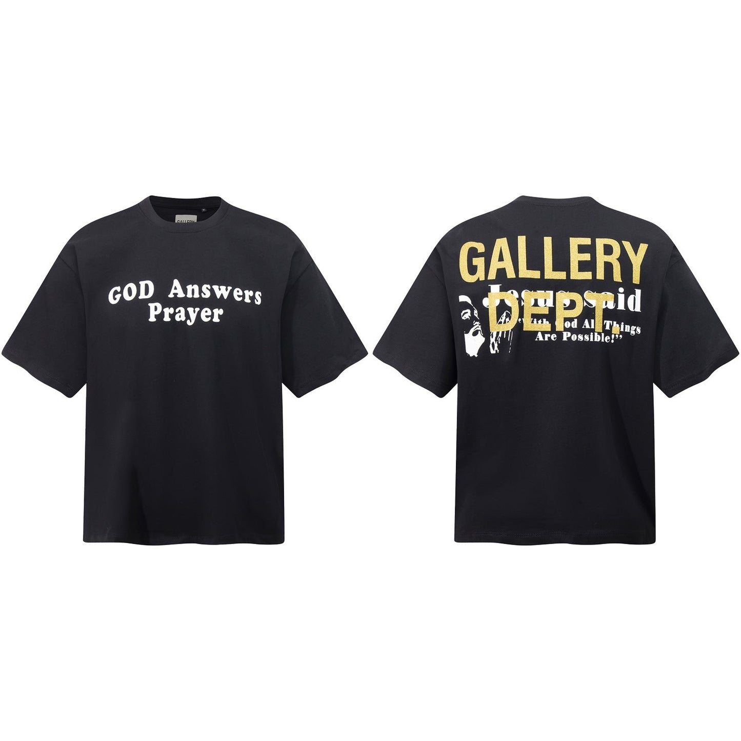 Gallery Dept T-Shirt Bronzing Letter Slogan Printed Short Sleeve T-Shirt