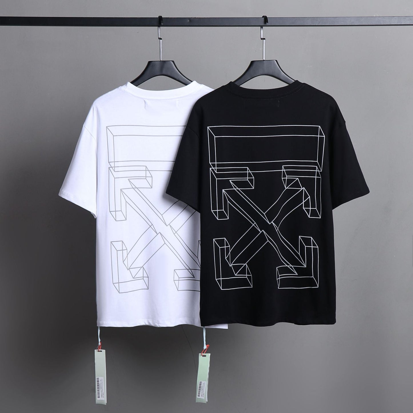 Ow T Shirts Three-Dimensional Sketch Arrow Men and Women