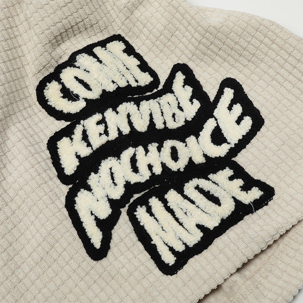 Men Shorts Walf Checks Summer Loose Sports Embroidery