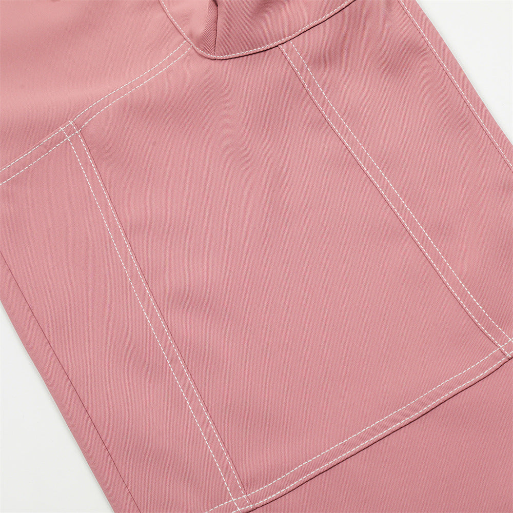 Men Sweatpants Workwear Pants Men's Multi-Pocket Straight-Leg Wide-Leg Pants