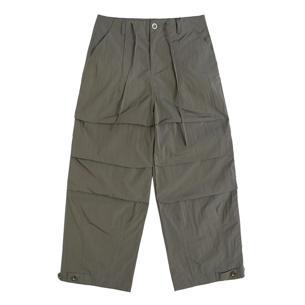 Men Sweatpants Summer Thin Quick-Drying Loose Leisure Sports Wide-Leg Trousers