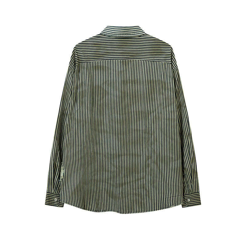 Unisex Vintage Shirt Vintage Striped Shirt Jacket Men