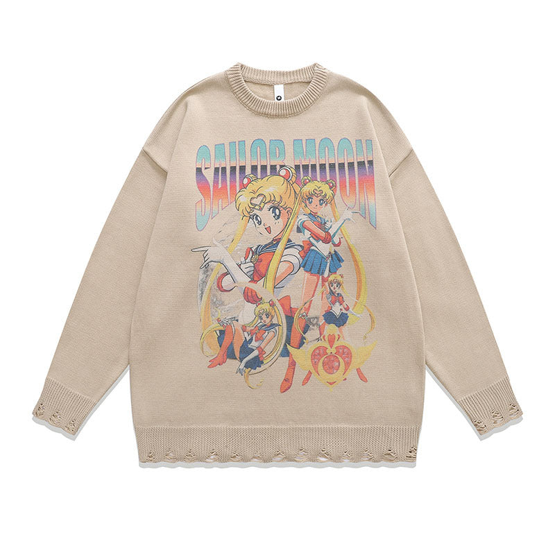 Women Sweater Vintage Knitted Top