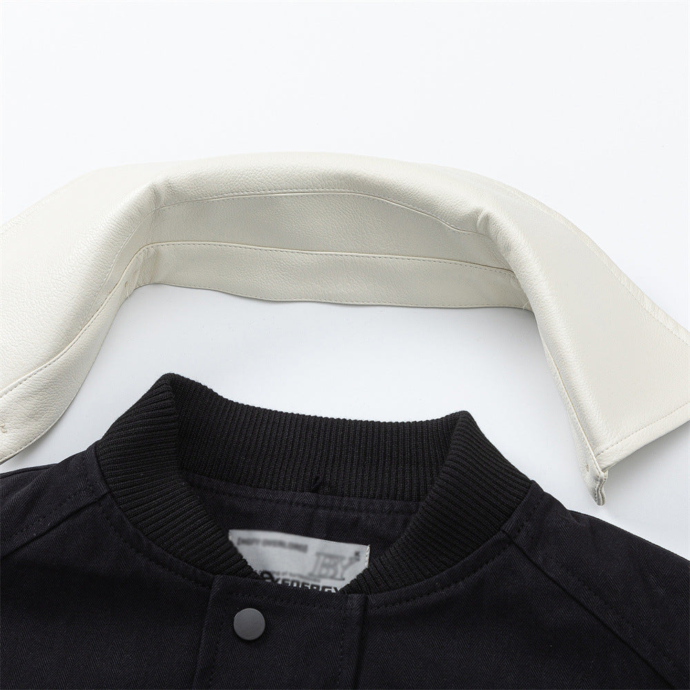 Men Jacket Coat Turn-down Collar Coat Men's Autumn Loose Pilot Jacket Baseball Uniform