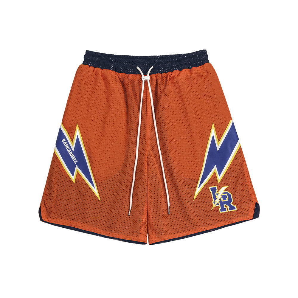 Men Shorts Double-Sided Wear Sports Loose Quick-Drying Breathable Mesh