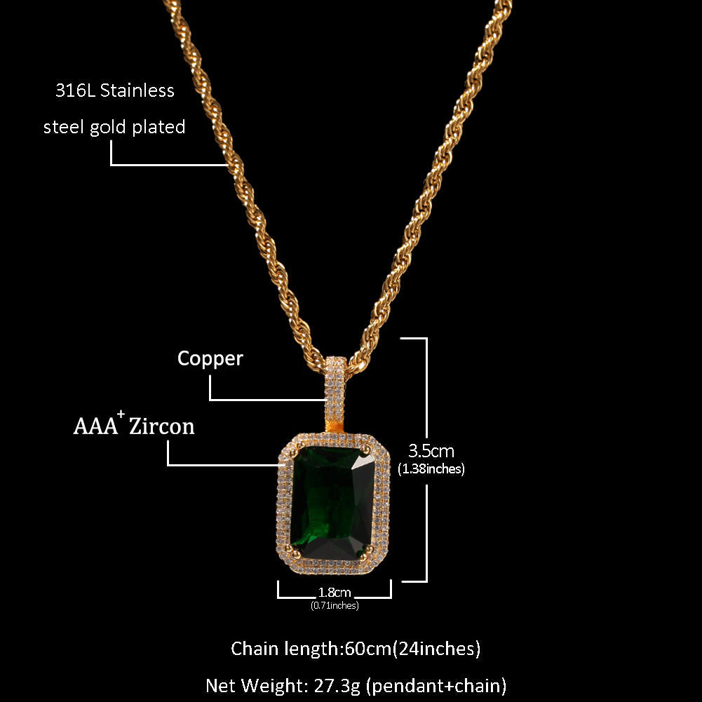 Jewelry Mocha Fluorescent Gemstone Pendant Necklace ins Spectrum St. Valentine's Royalty