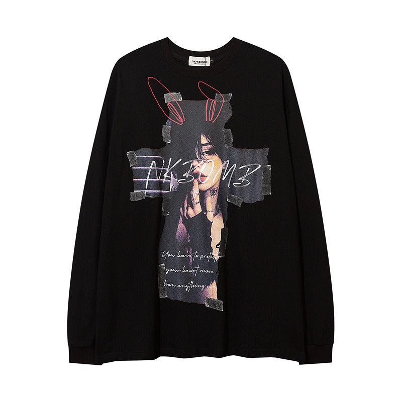 Men Long Sleeve T-Shirt Cross Super Beautiful Anime Print