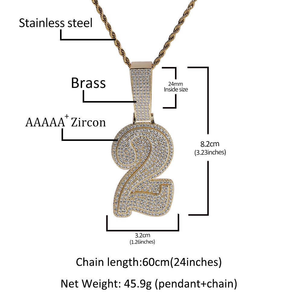 Jewelry Necklace Hip Hop Copper Diamond Pendant Birthday Gift Word Up St. Valentine's Jesus Pieces