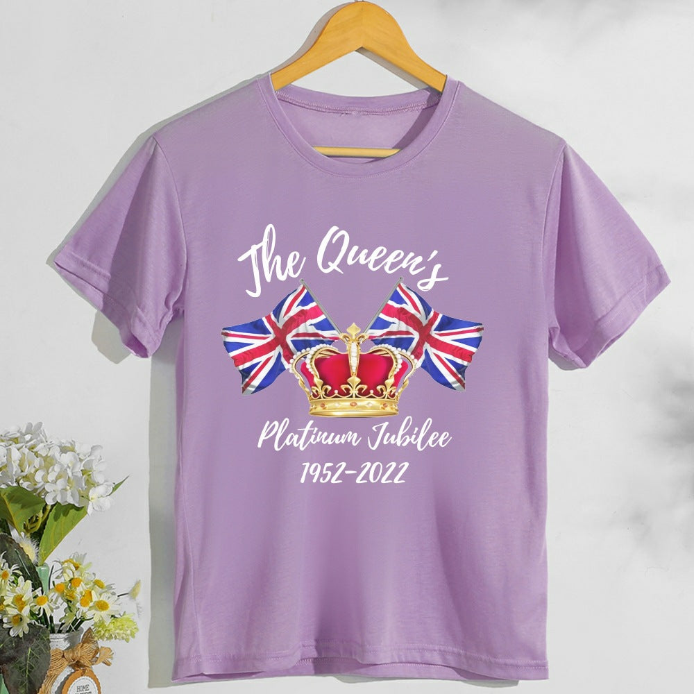 Inspired by Queen's Platinum Jubilee 2022 Elizabeth 70 Years T-shirt T-shirt Short Sleeve Men and Women