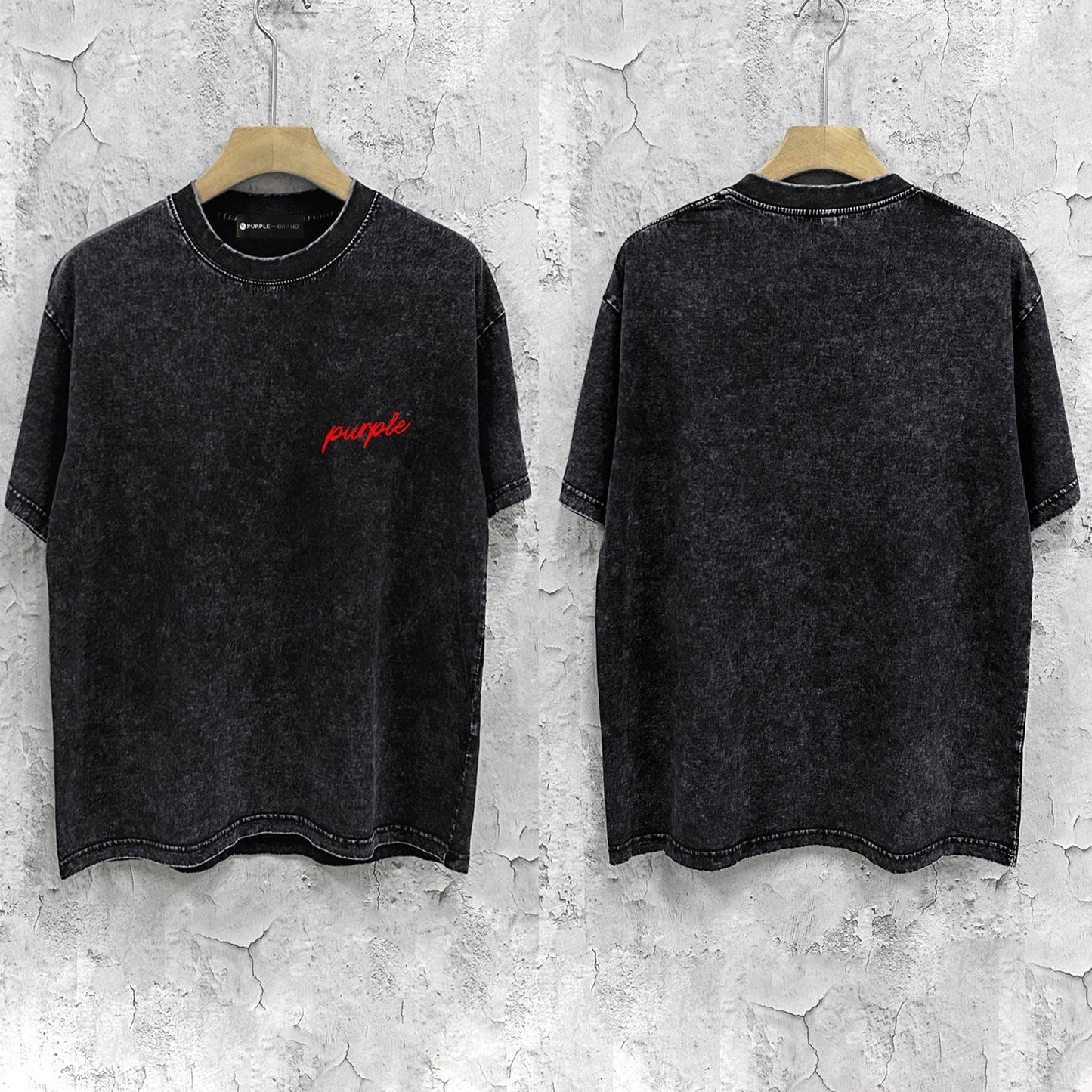 Purple Brand Distressed T Shirts Short Sleeve