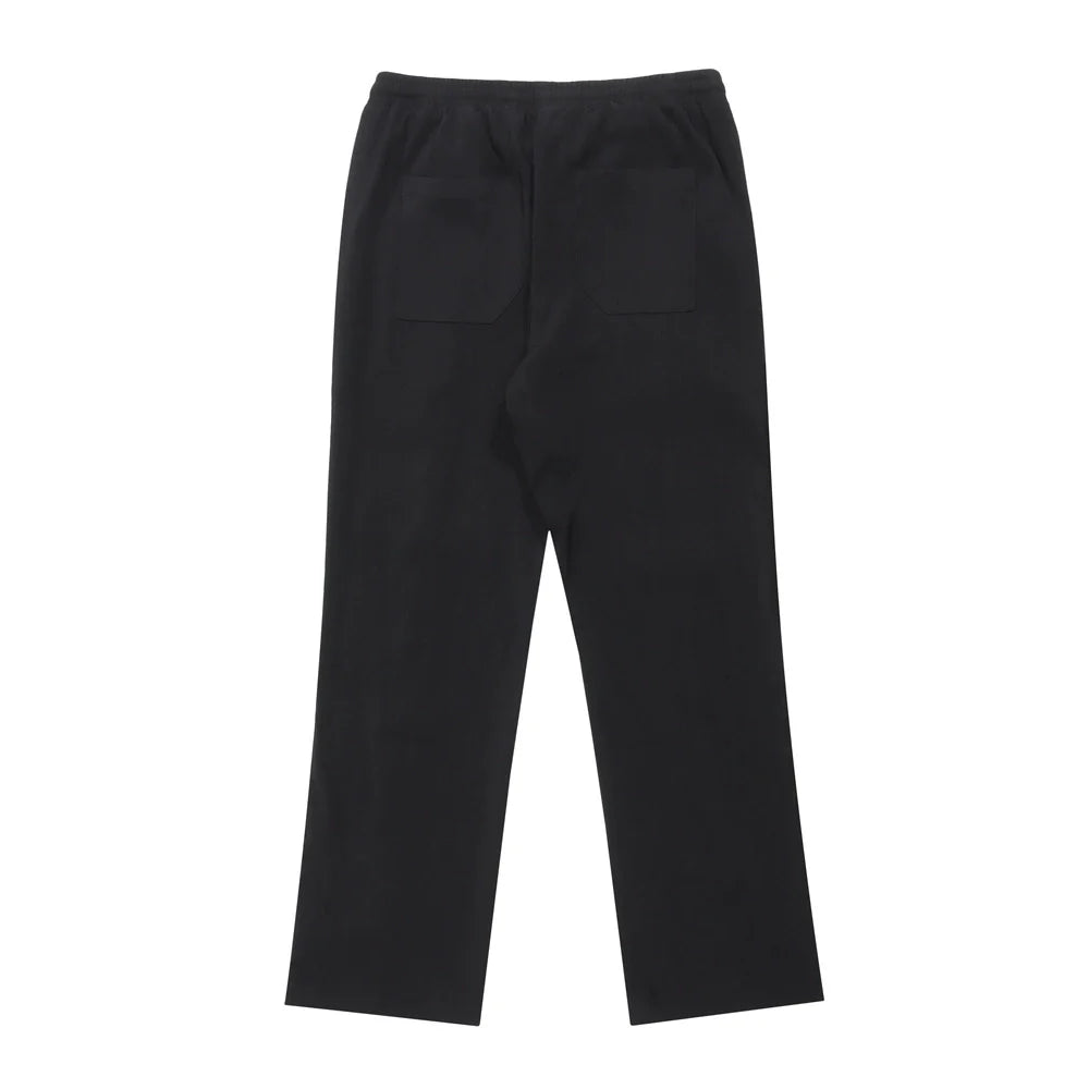 Men Sweatpants Straight Trousers Men's Loose Solid Color Wide-Leg Draggle-Tail Trousers