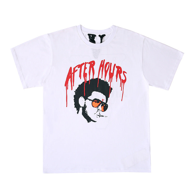 Vlone T Shirt Letter Avatar Printing Large V Short Sleeve Student Half Sleeve