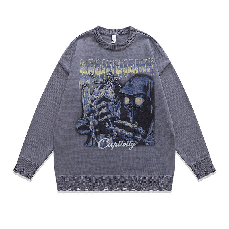 Women Sweater Vintage Knitted Top