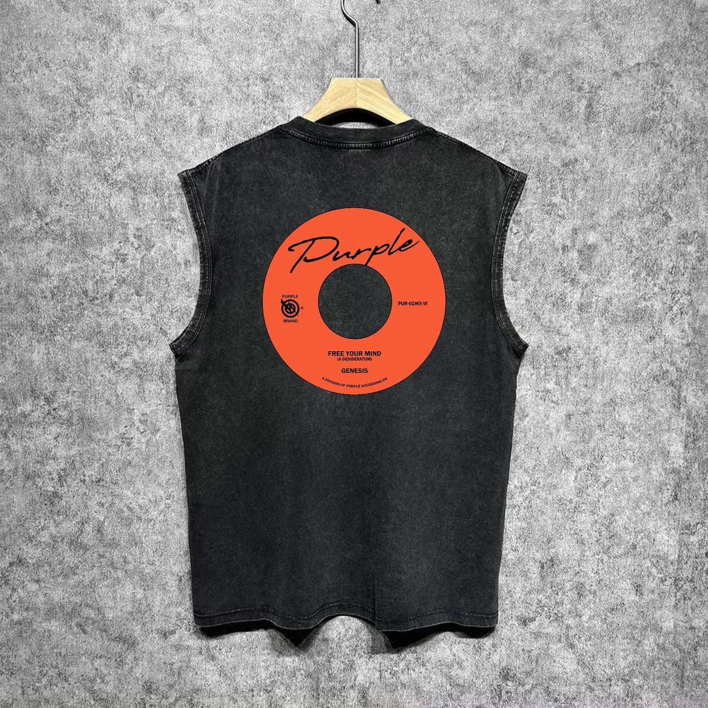 Purple Brand Distressed Tank T Shirts Distressed Sleeveless T-shirt Vest