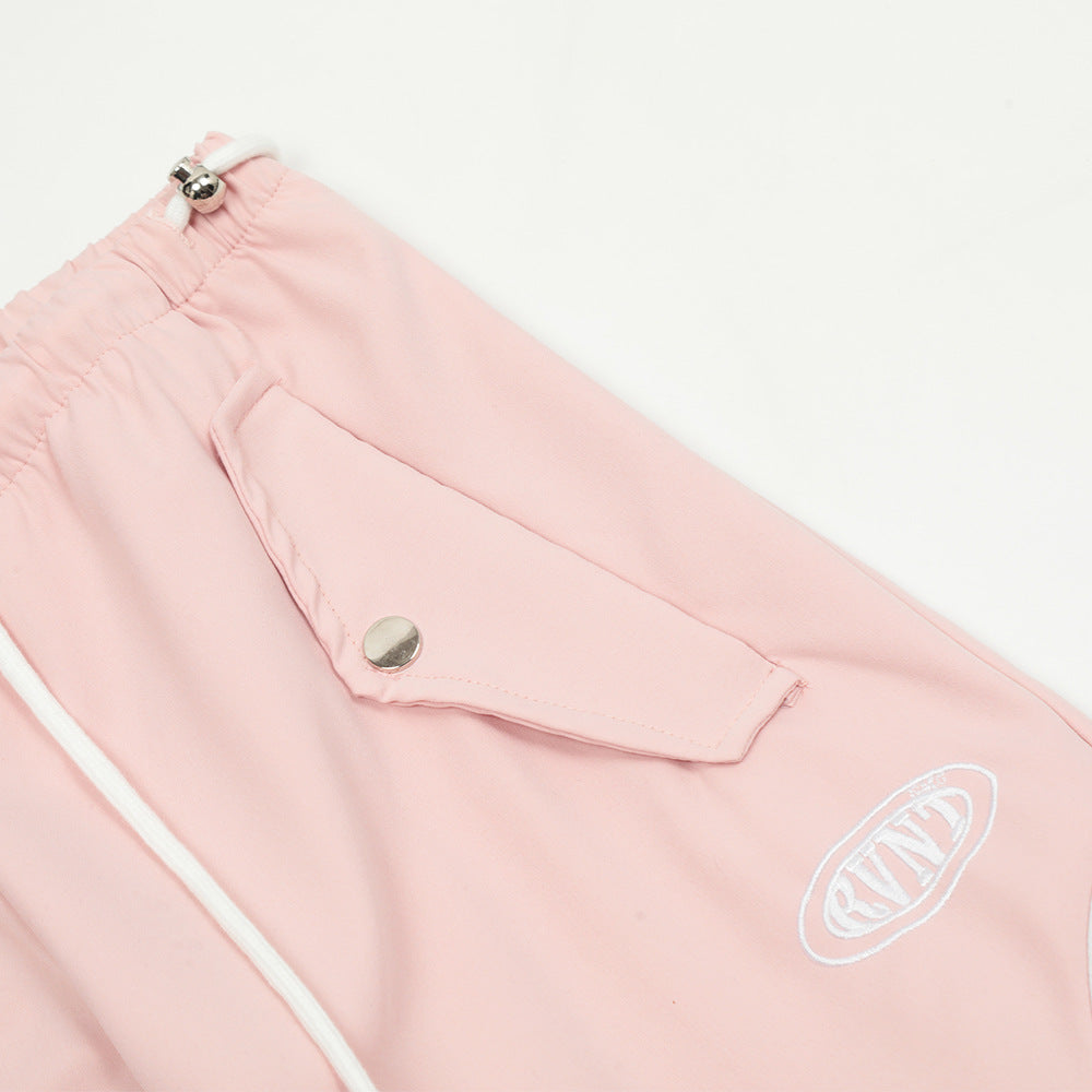 Men Sweatpants Leisure Sports Tactical Pants Loose Straight Trousers Feet Drawstring Jogger Pants