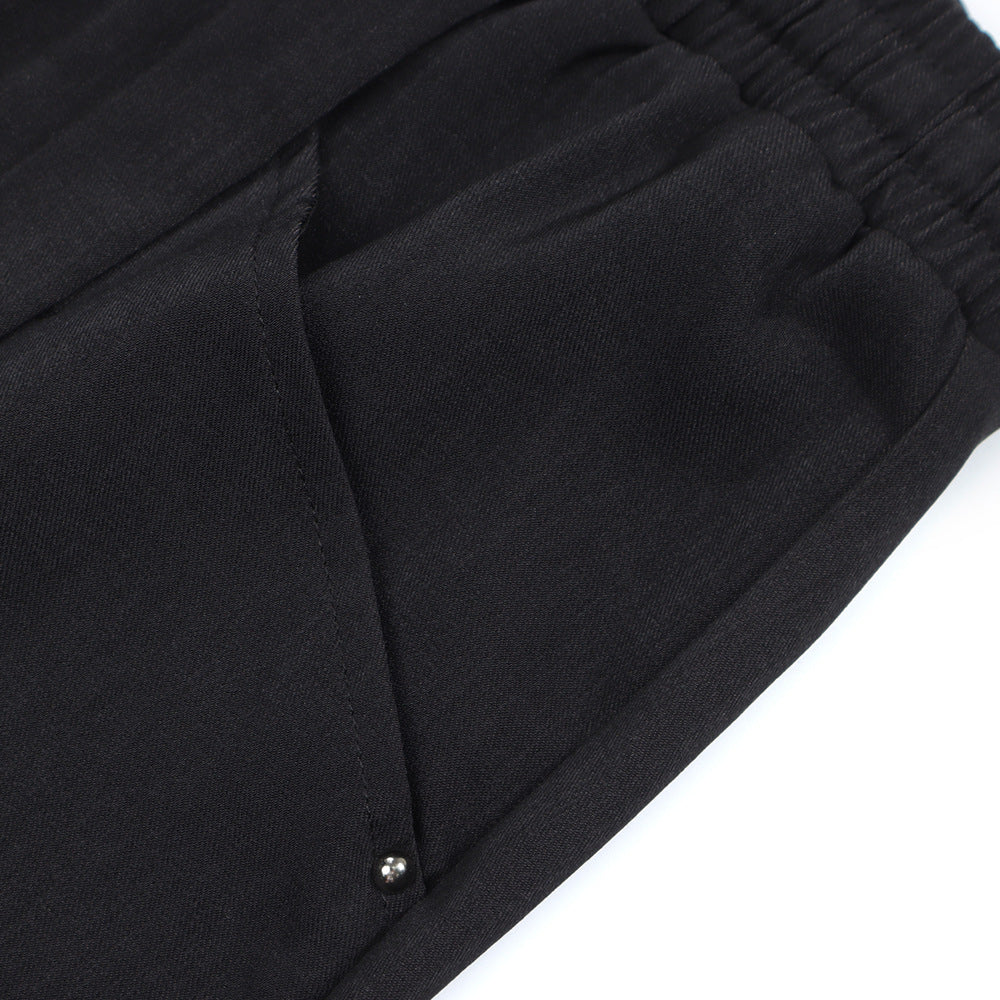 Men Sweatpants Straight Trousers Men's Loose Solid Color Wide-Leg Draggle-Tail Trousers